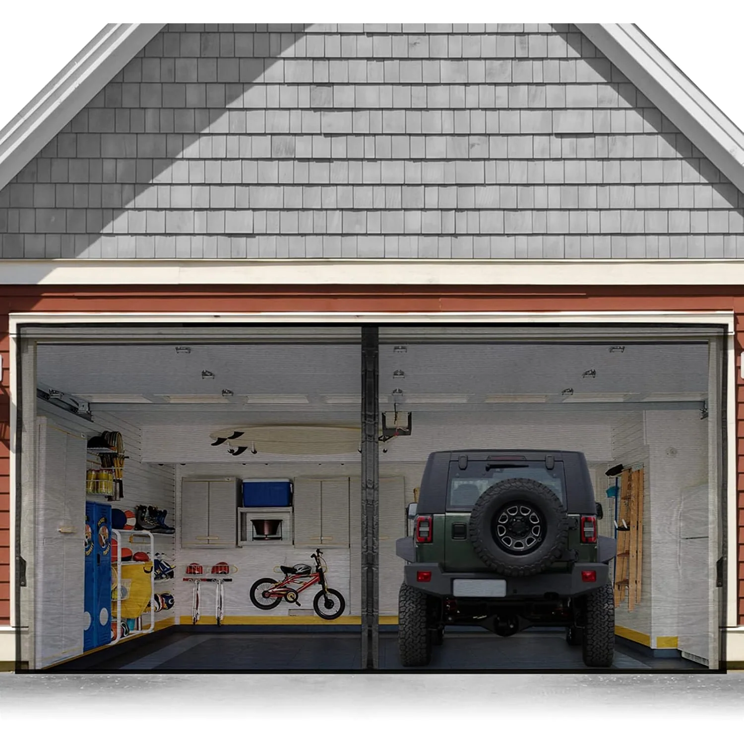 FEGO Magnetic Garage Door Screen, black, 10 x 8 ft