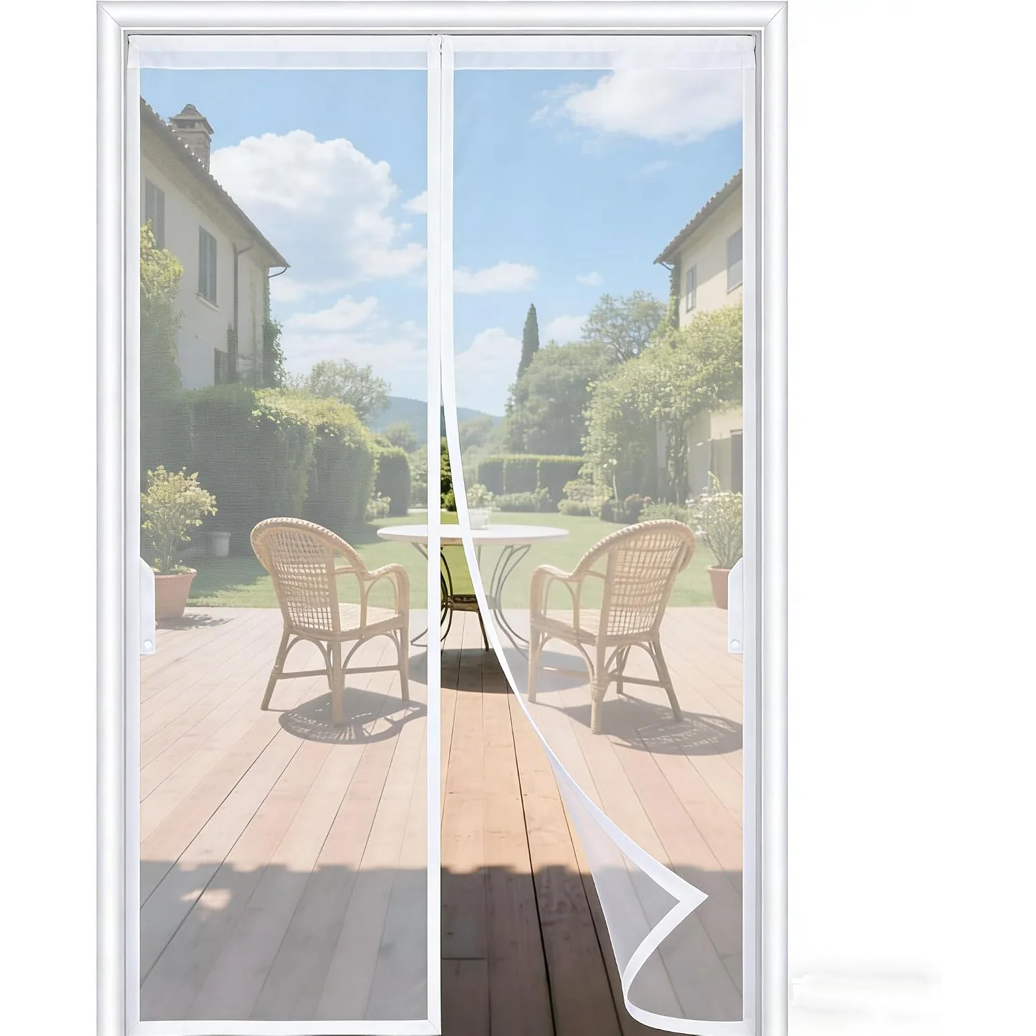 FEGO White Magnetic Screen Door, white, 30" x 80"